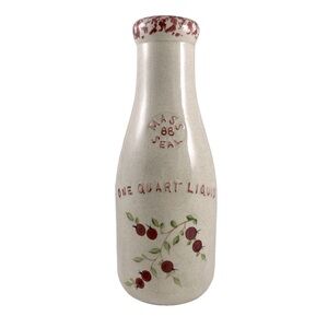 Ro-Berries Crabapple Glazed Ceramic Pottery Bottle/Vase